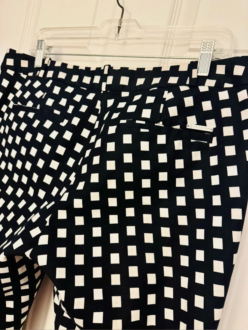 Michael Kors Women’s Straight Leg Ankle Pants Black and White Geometric Size 12